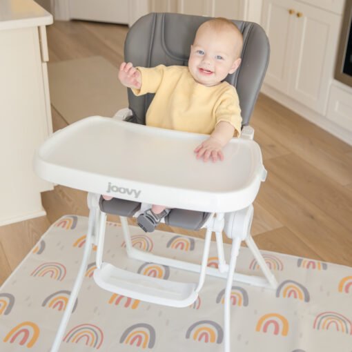 Baby Splat Floor Mat for Under High Chair - Rainbow Print - Image 4