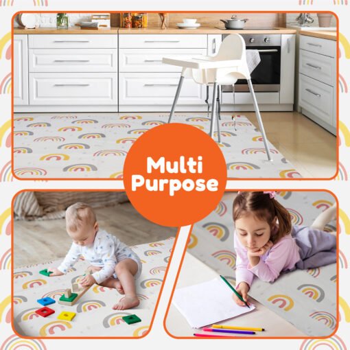 Baby Splat Floor Mat for Under High Chair - Rainbow Print - Image 10