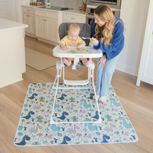 Baby Splat Floor Mat for Under High Chair - Dinosaur Print
